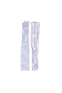 Floral Lace And Sequins wisteria Gloves - Wisteria