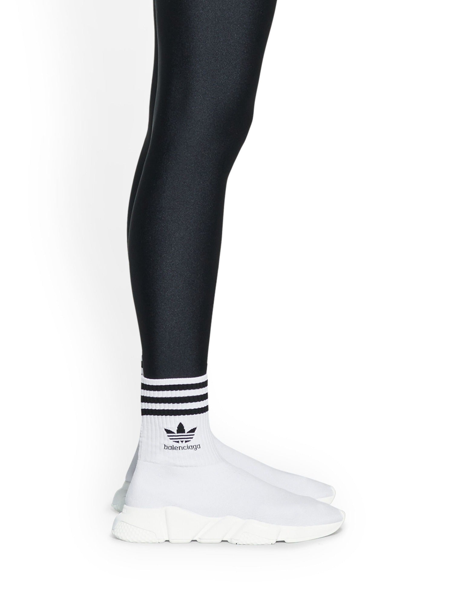 Balenciaga x Adidas Speed white & black logo Sneakers - White & Black Logo
