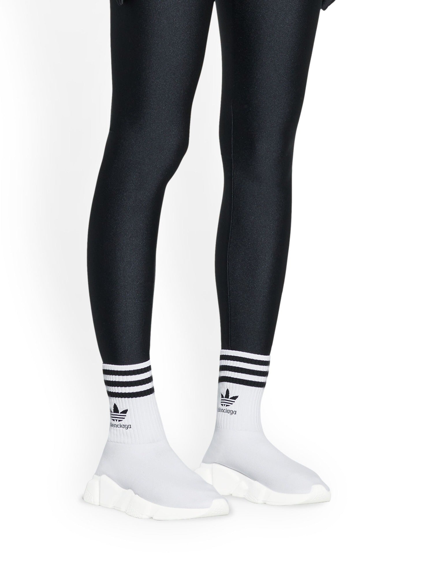 Balenciaga x Adidas Speed white & black logo Sneakers - White & Black Logo