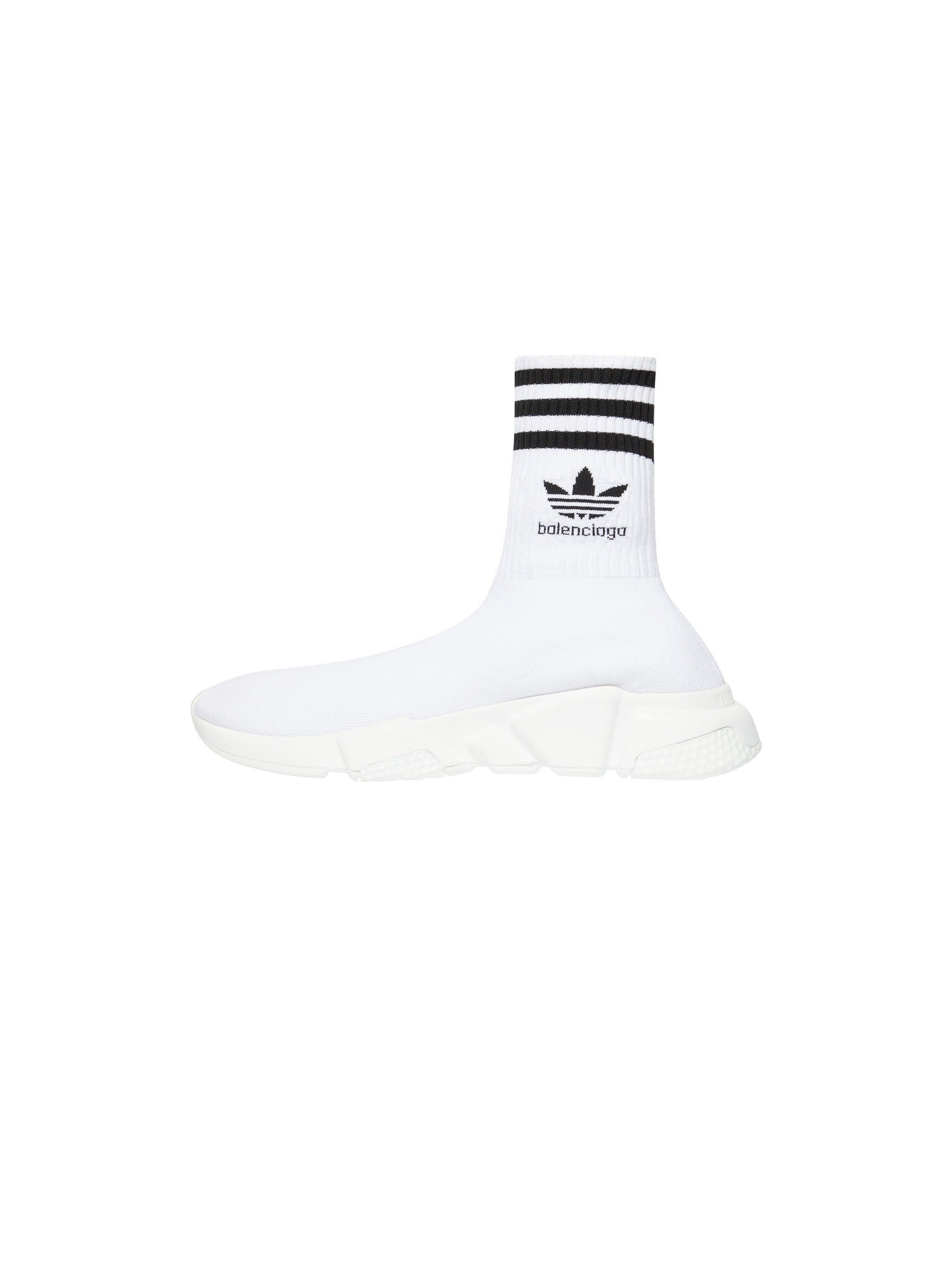 Balenciaga x Adidas Speed white & black logo Sneakers - White & Black Logo