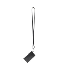 Embossed Monogram Card Case On Keychain Box - Black