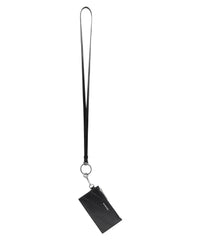 Embossed Monogram Card Case On Keychain Box - Black