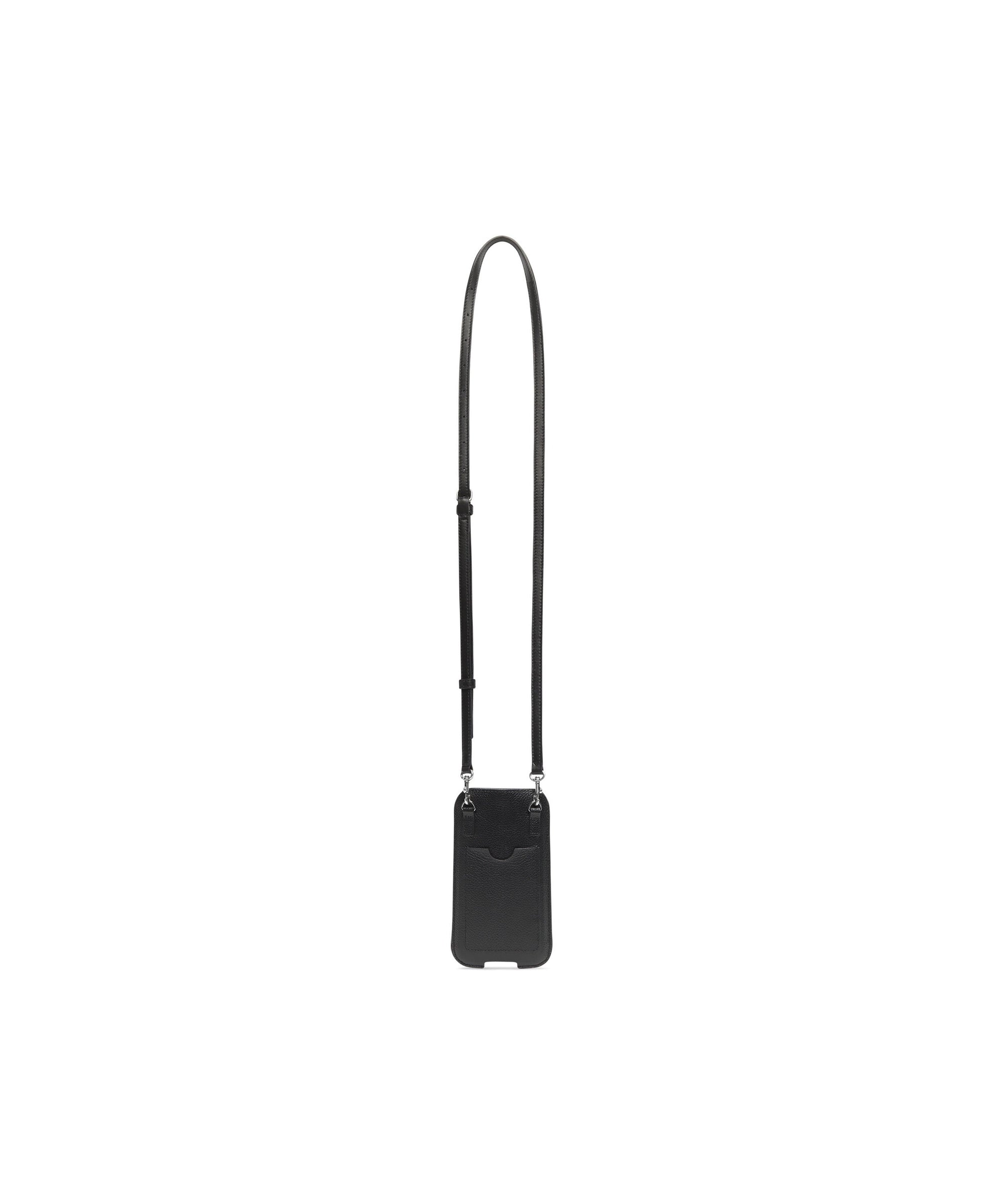 Cash Phone Pouch With Strap - Black & White