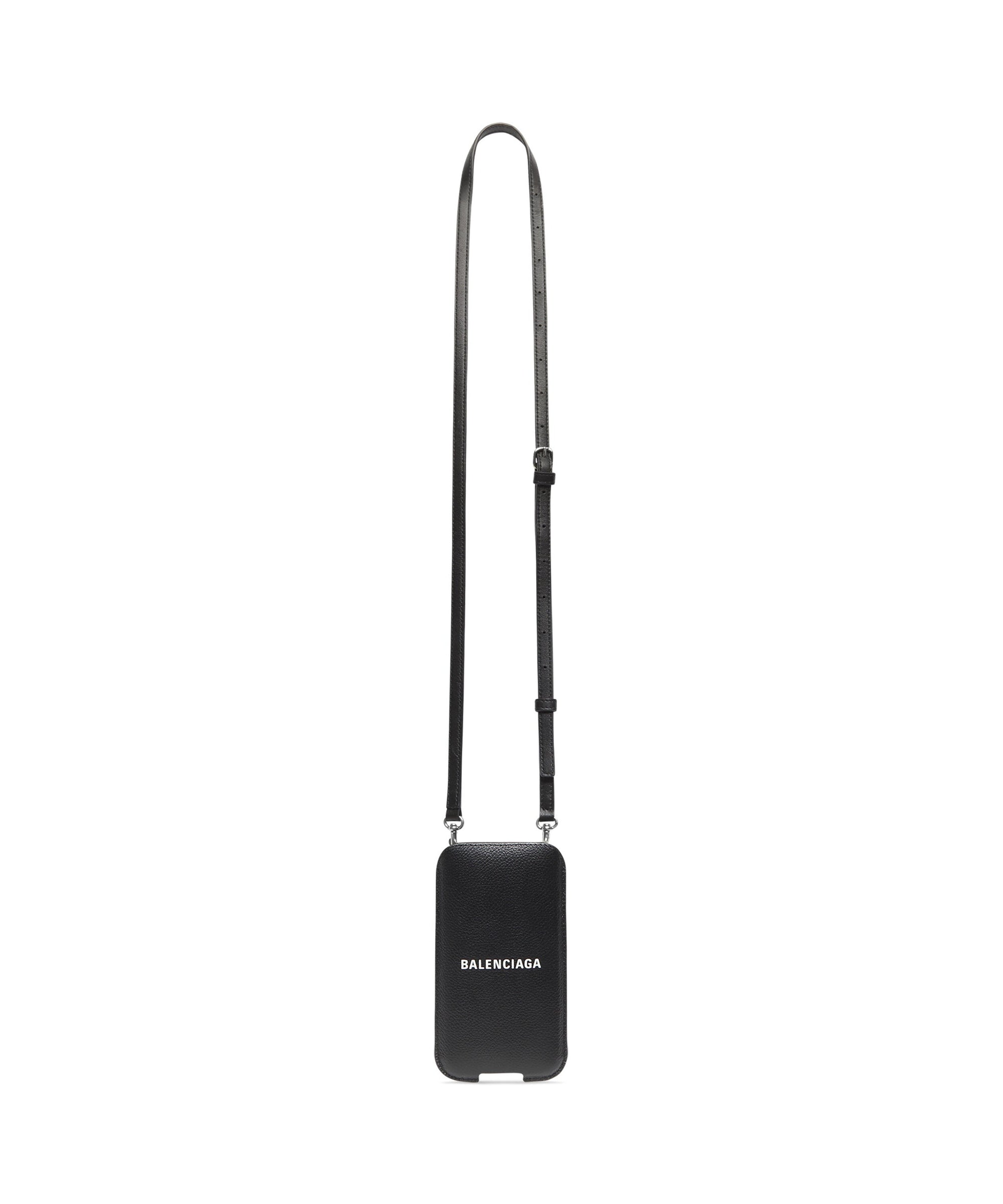 Cash Phone Pouch With Strap - Black & White
