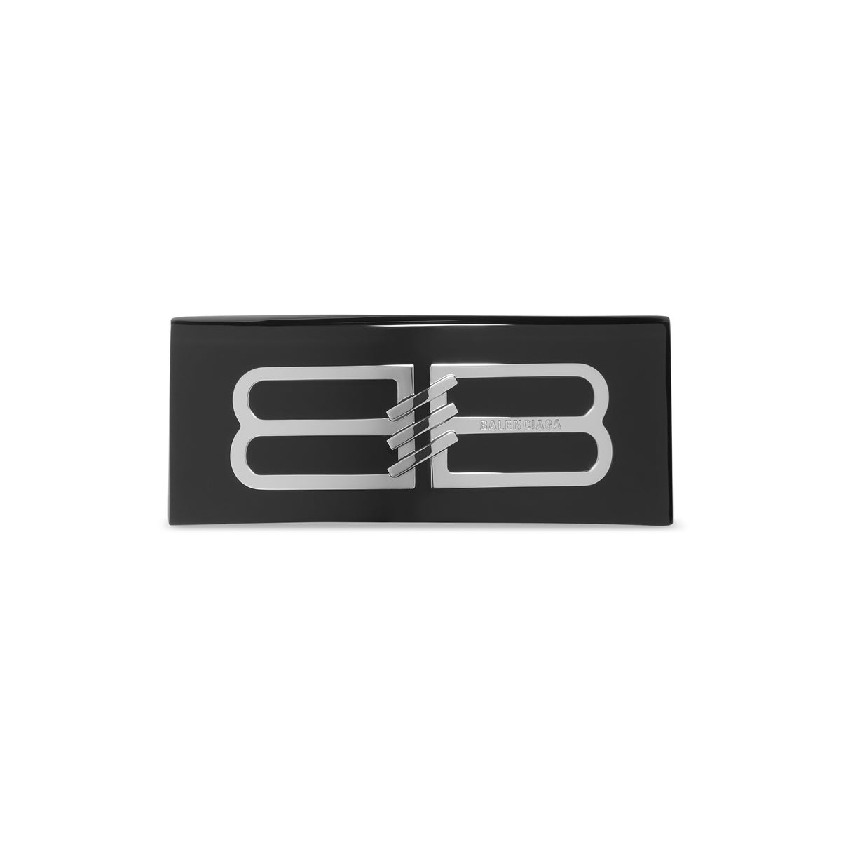 BB Icon Hair Clip - Black & Shiny Silver