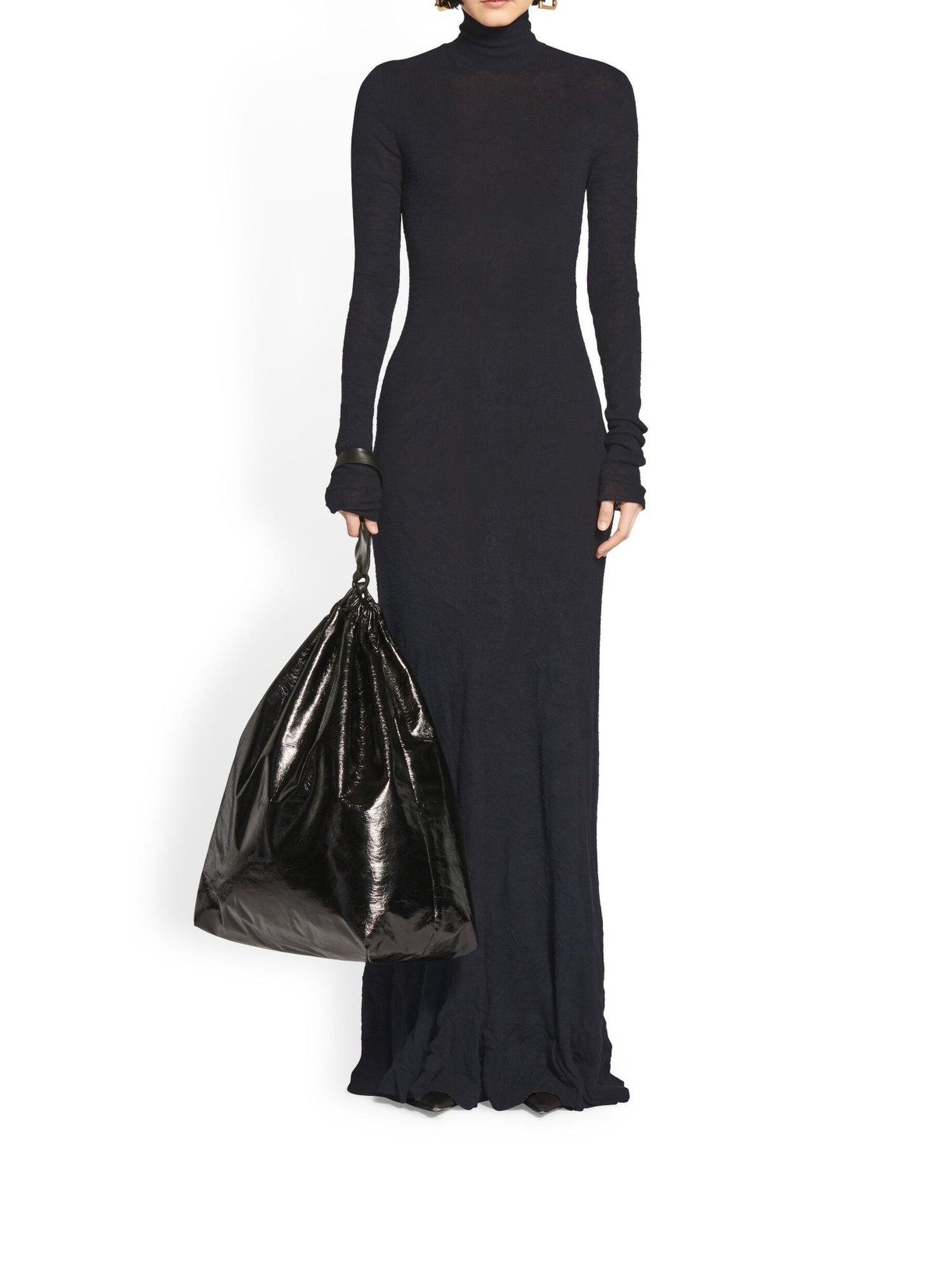 Maxi Godet black Dress - Black