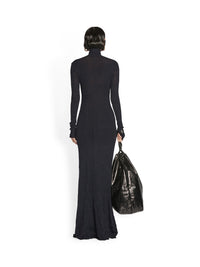 Maxi Godet black Dress - Black