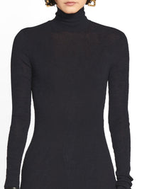 Maxi Godet black Dress - Black