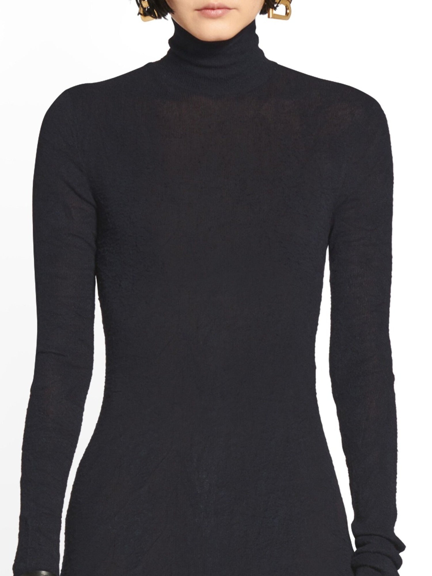 Maxi Godet black Dress - Black