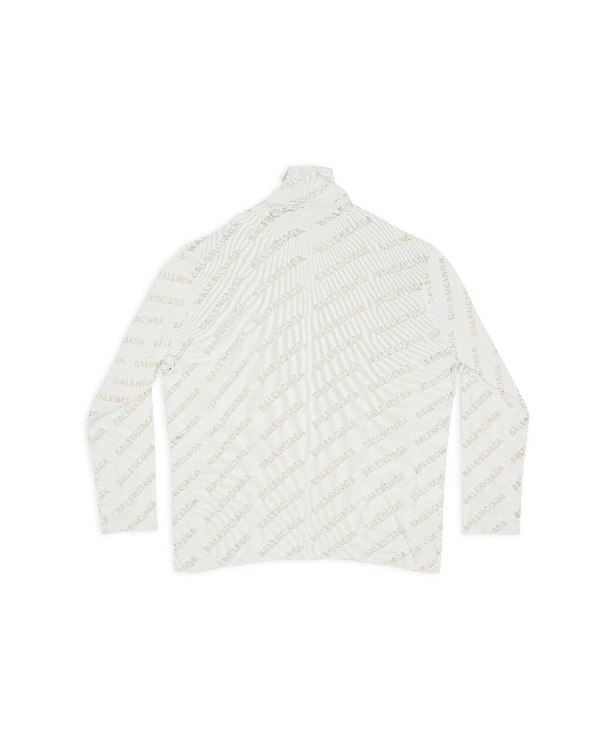 Mini Allover Logo Turtleneck - Light Grey