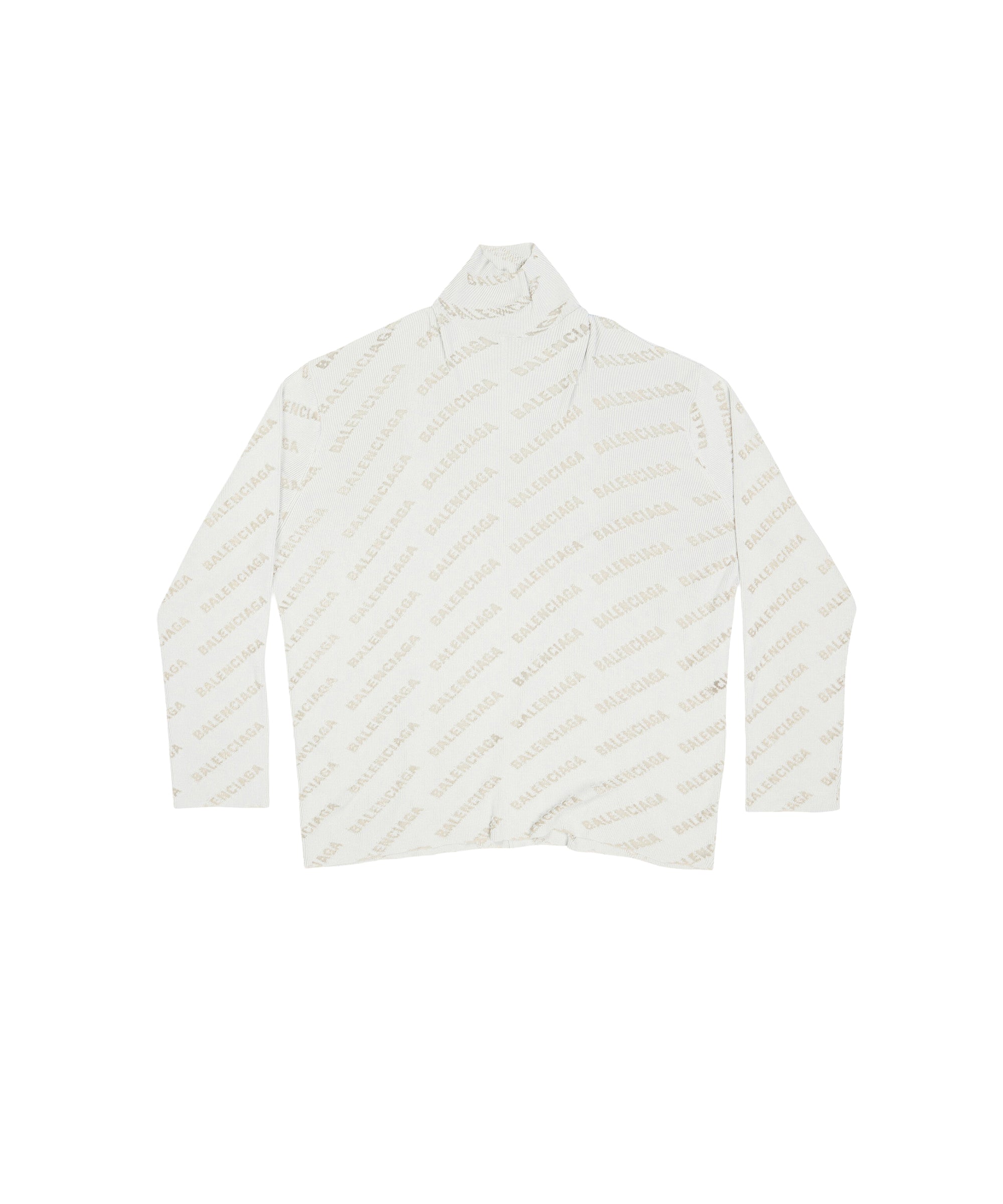Mini Allover Logo Turtleneck - Light Grey