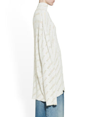Mini Allover Logo Turtleneck - Light Grey