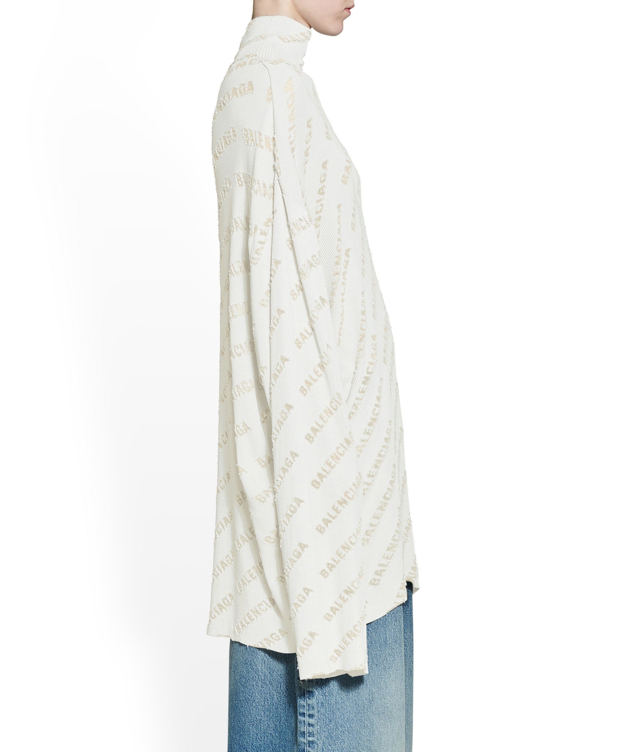 Mini Allover Logo Turtleneck - Light Grey