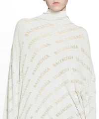 Mini Allover Logo Turtleneck - Light Grey