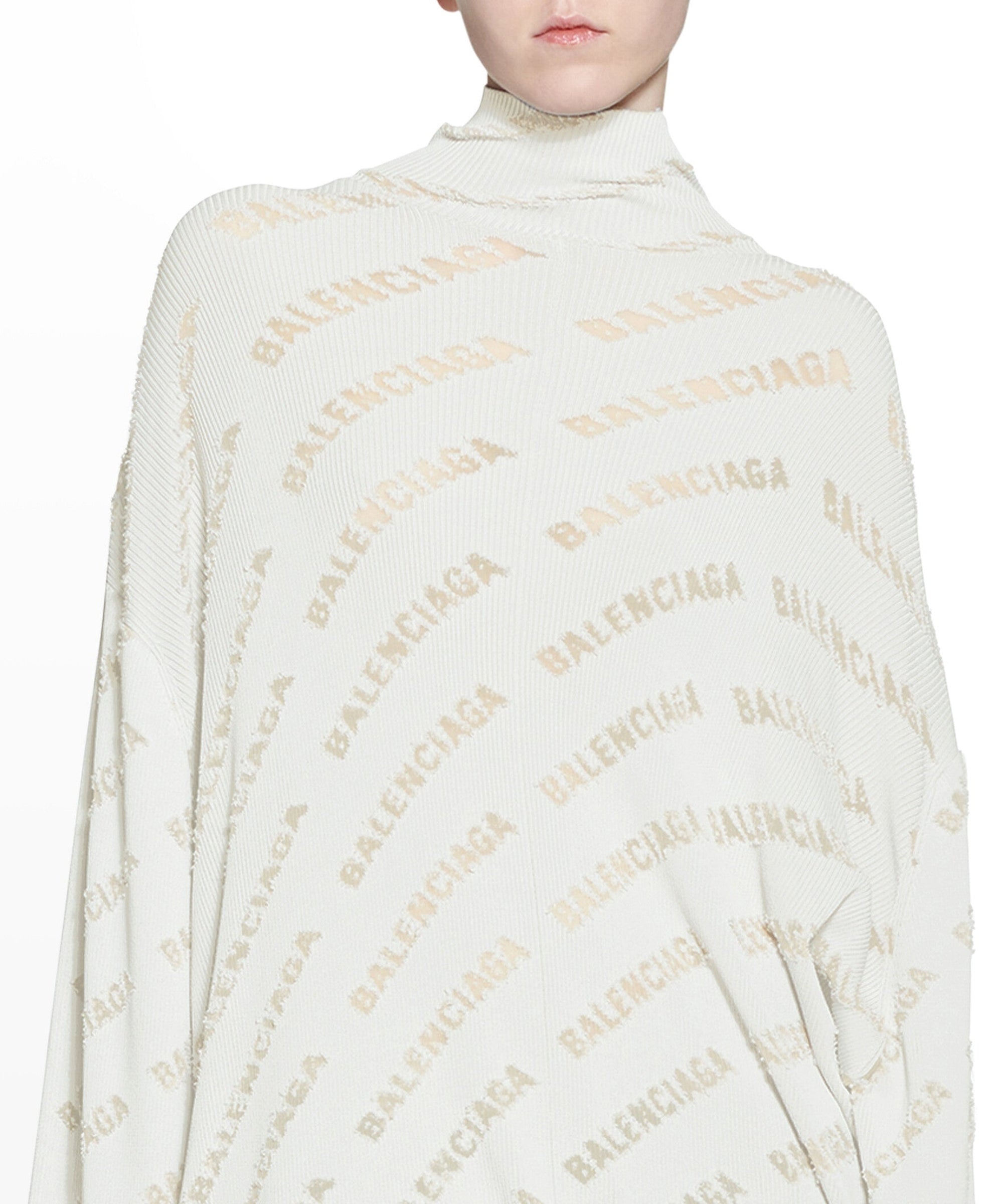 Mini Allover Logo Turtleneck - Light Grey
