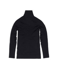 Sporty B Highneck Athletic Long Sleeve Top - Black