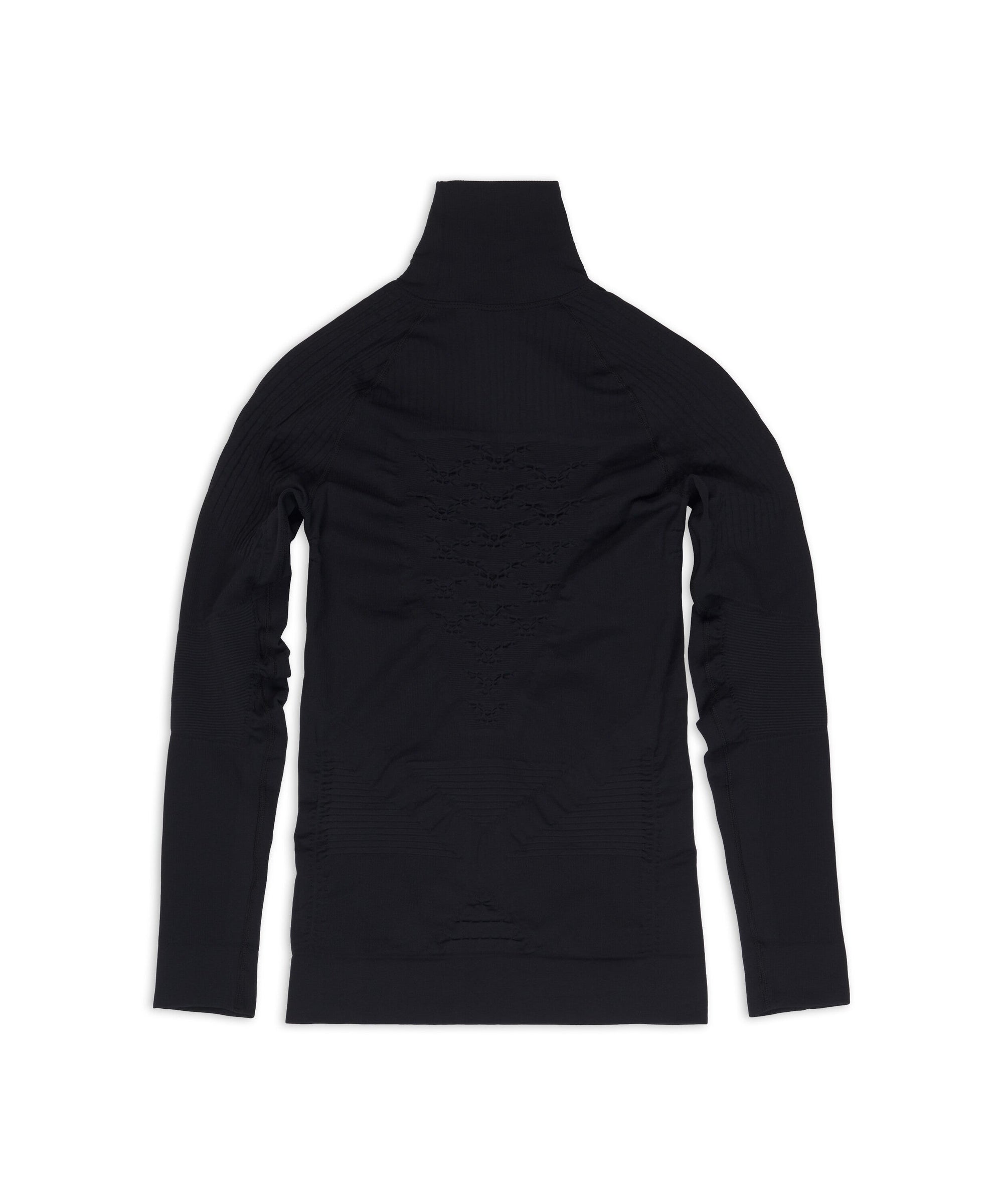 Sporty B Highneck Athletic Long Sleeve Top - Black