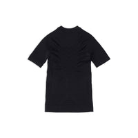 Sporty B Crewneck Short Sleeve Athletic Top - Black