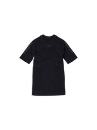 Sporty B Crewneck Short Sleeve Athletic black Top - Black