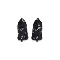 Square Knife 110 Pumps With Allover Logo Rhinestones - Black & White