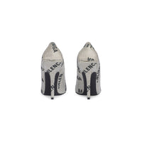 Square Knife 110 Pumps With Allover Logo Rhinestones - Crystal & Black