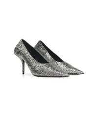 Square Knife 80 Pumps - Silver Titanium