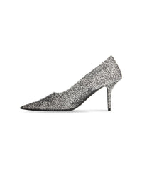 Square Knife 80 Pumps - Silver Titanium