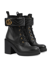 Marmont black & pink 70mm Boots - Black & Pink
