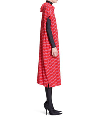BB Monogram Swing Collar Rawcut red & pink Dress - Red & Pink