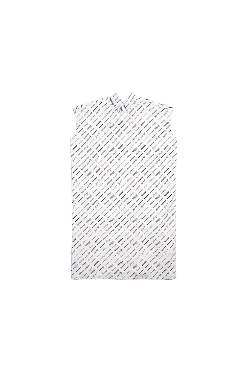 Logomania All Over Swing Collar Rawcut ecru & black Dress - Ecru & Black