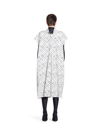 Logomania All Over Swing Collar Rawcut ecru & black Dress - Ecru & Black