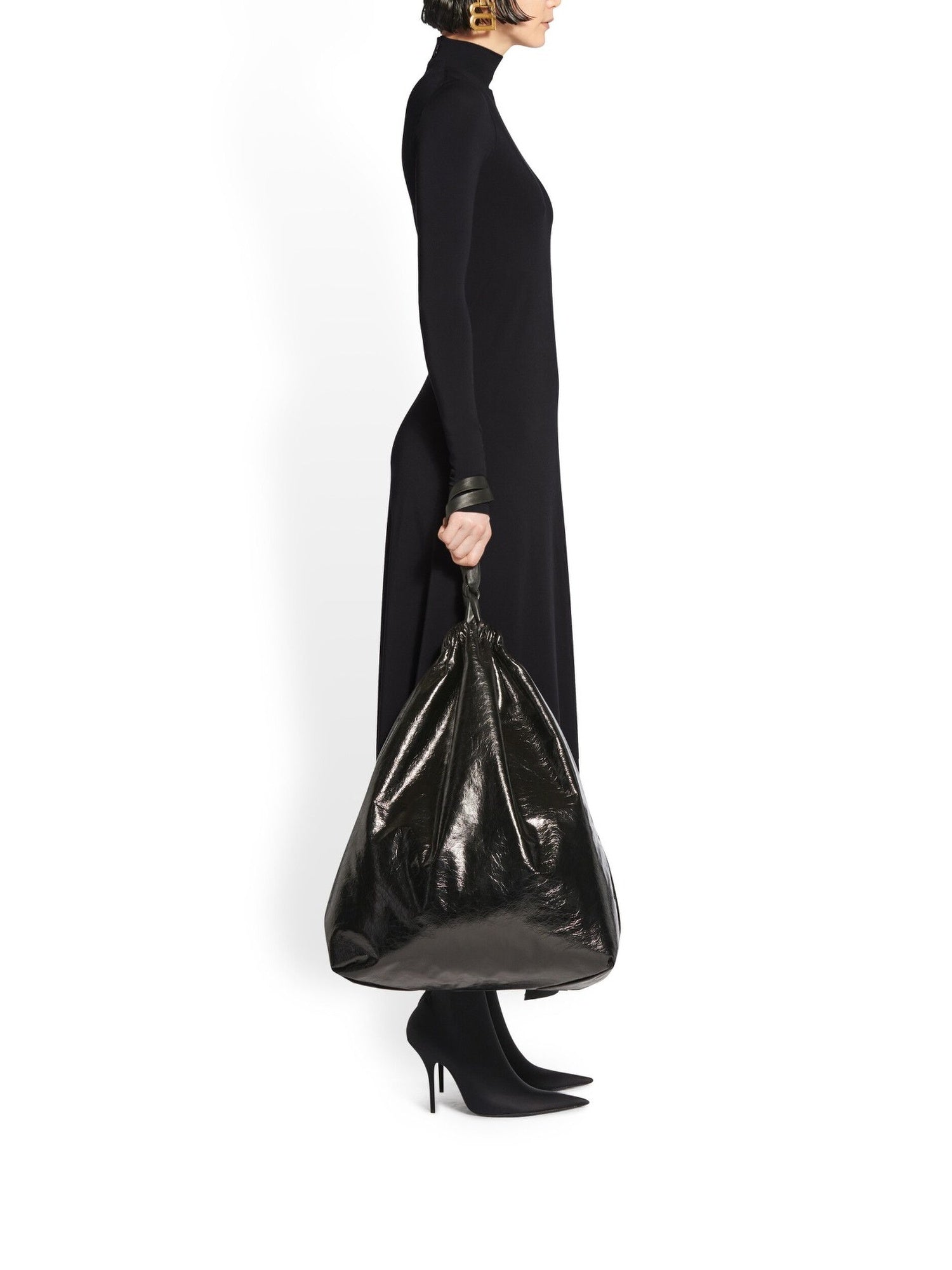 Twisted Slit black Dress - Black