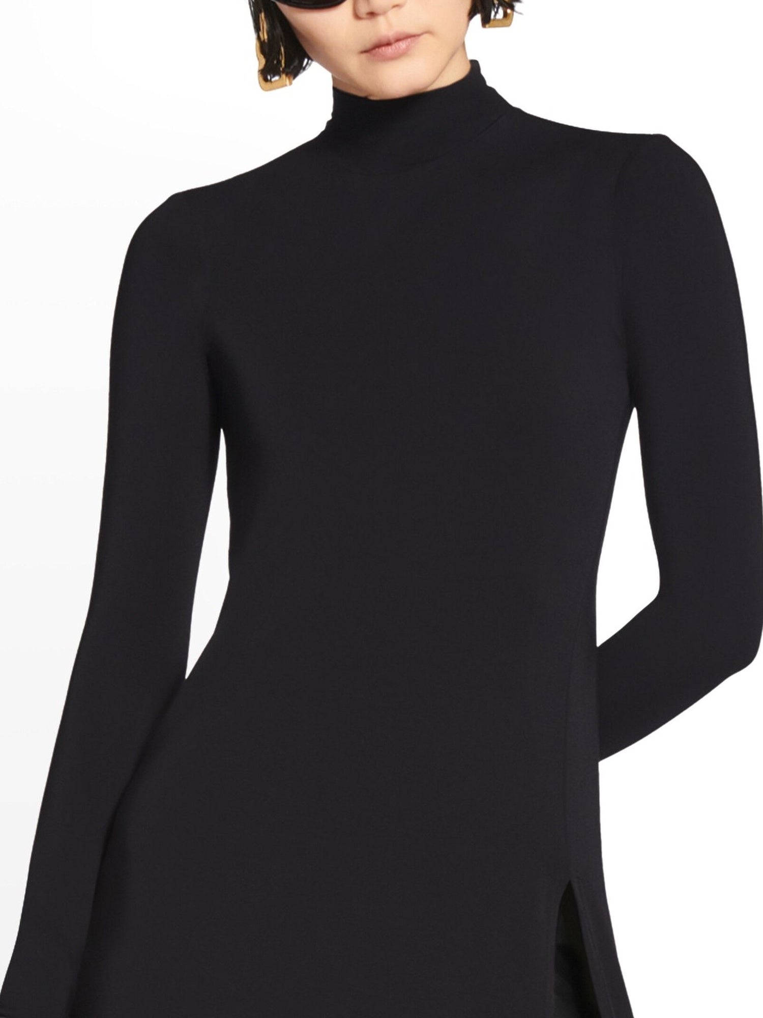 Twisted Slit black Dress - Black