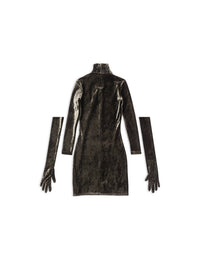 Turtleneck ebony & brown Dress - Ebony & Brown