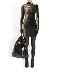 Turtleneck ebony & brown Dress - Ebony & Brown