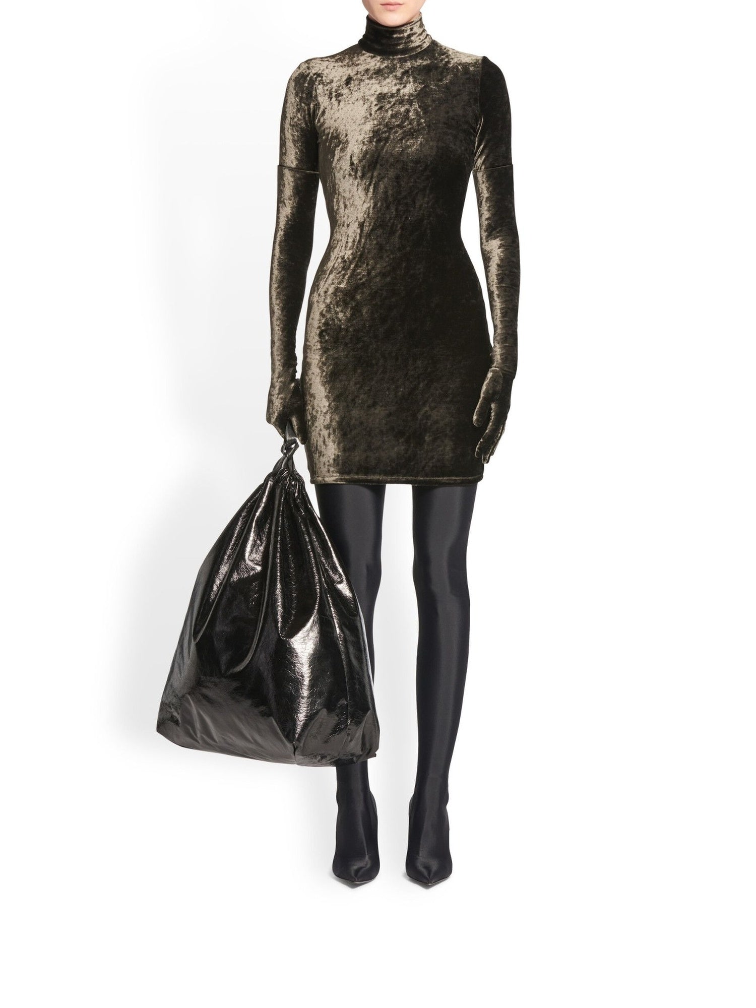Turtleneck ebony & brown Dress - Ebony & Brown