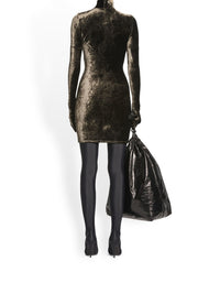 Turtleneck ebony & brown Dress - Ebony & Brown