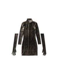 Turtleneck ebony & brown Dress - Ebony & Brown