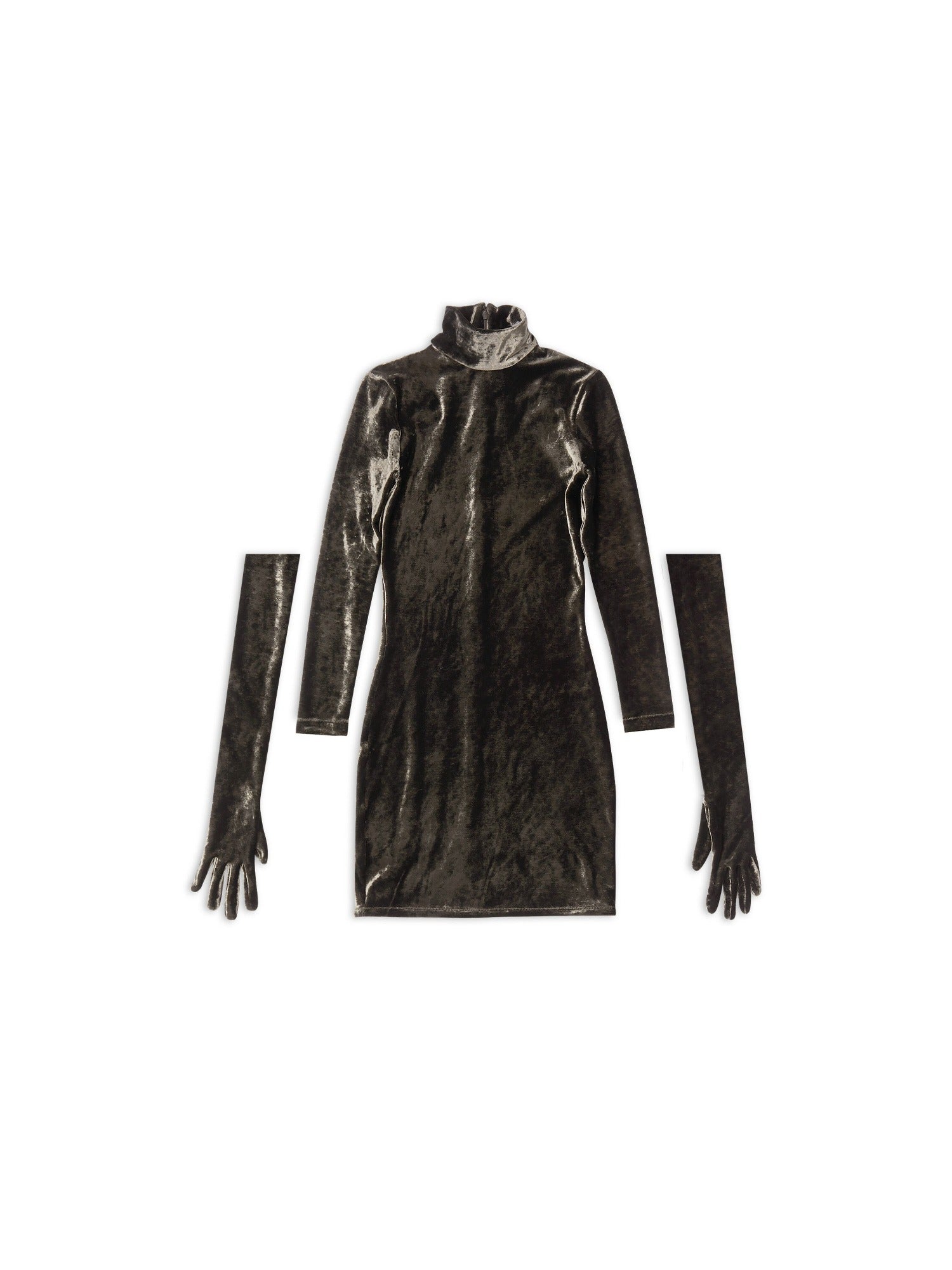 Turtleneck ebony & brown Dress - Ebony & Brown