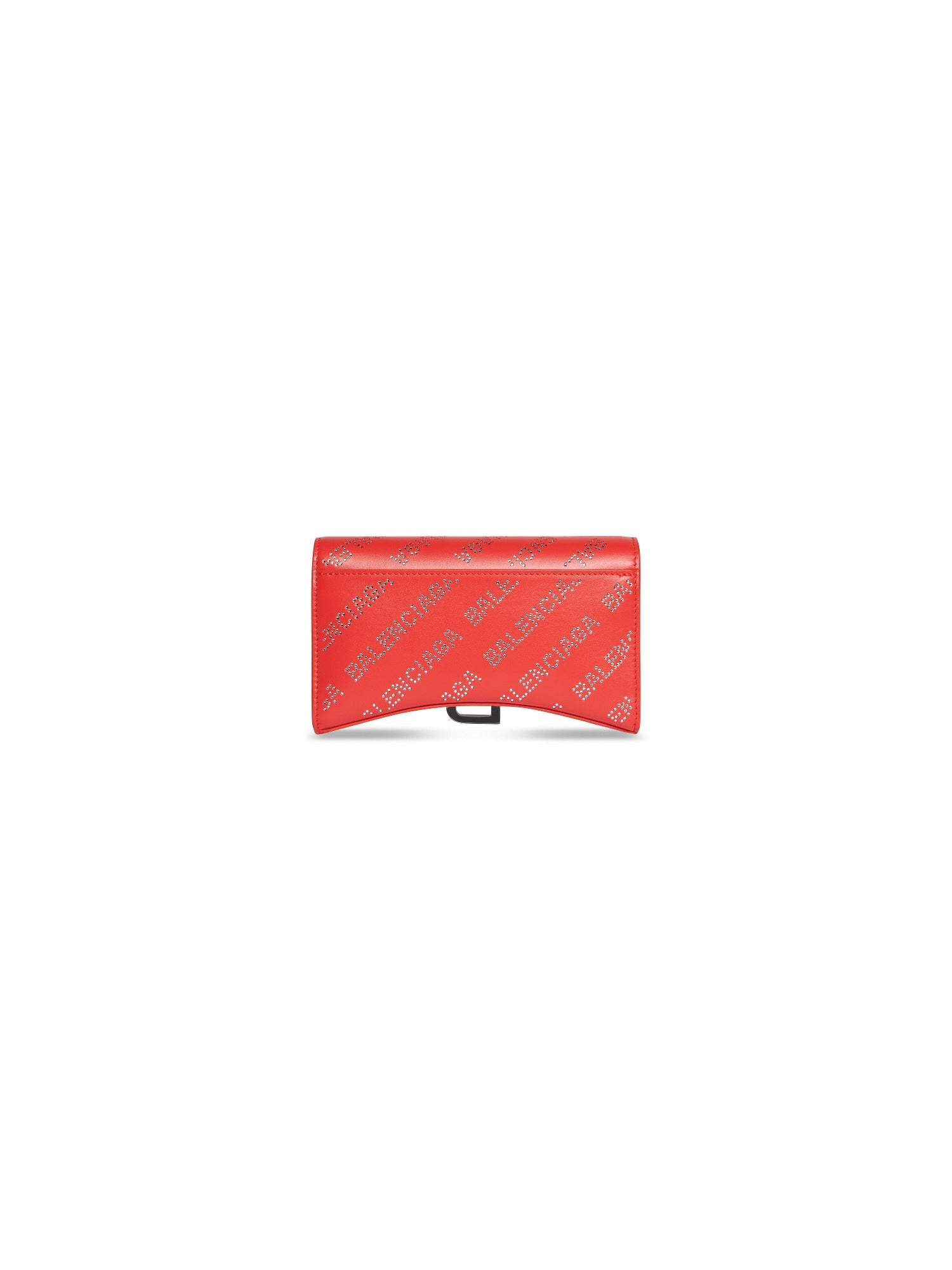 Hourglass tomato red Wallet On Chain with Rhinestones - Tomato Red
