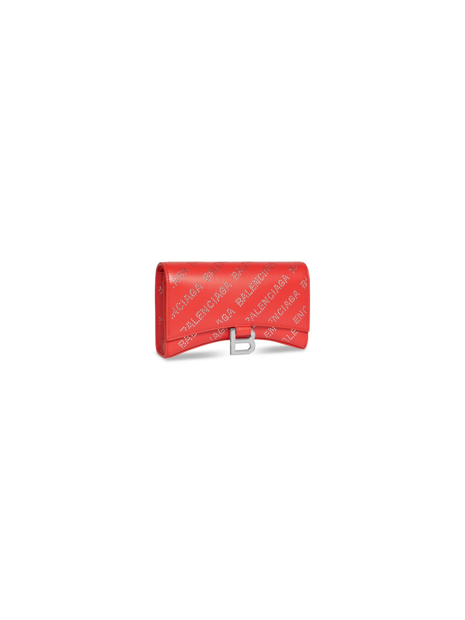 Hourglass tomato red Wallet On Chain with Rhinestones - Tomato Red