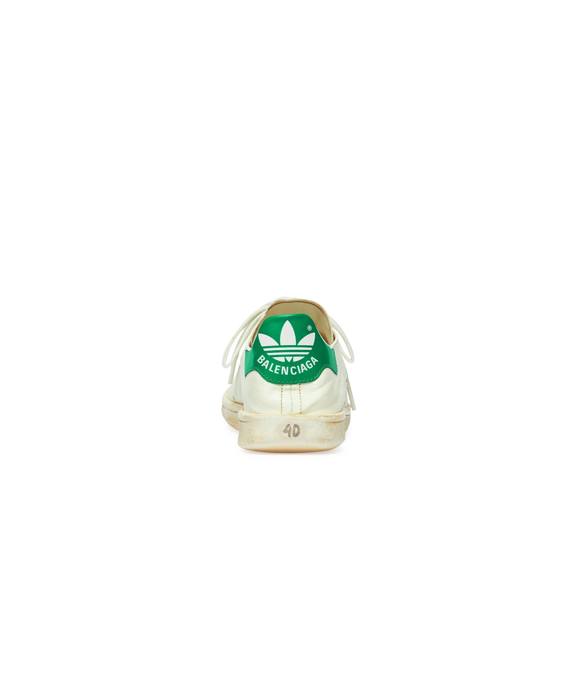 Balenciaga x Adidas Stan Smith Worn-Out Sneakers - Worn Off White & Green