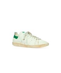 Balenciaga x Adidas Stan Smith Worn-Out Sneakers - Worn Off White & Green