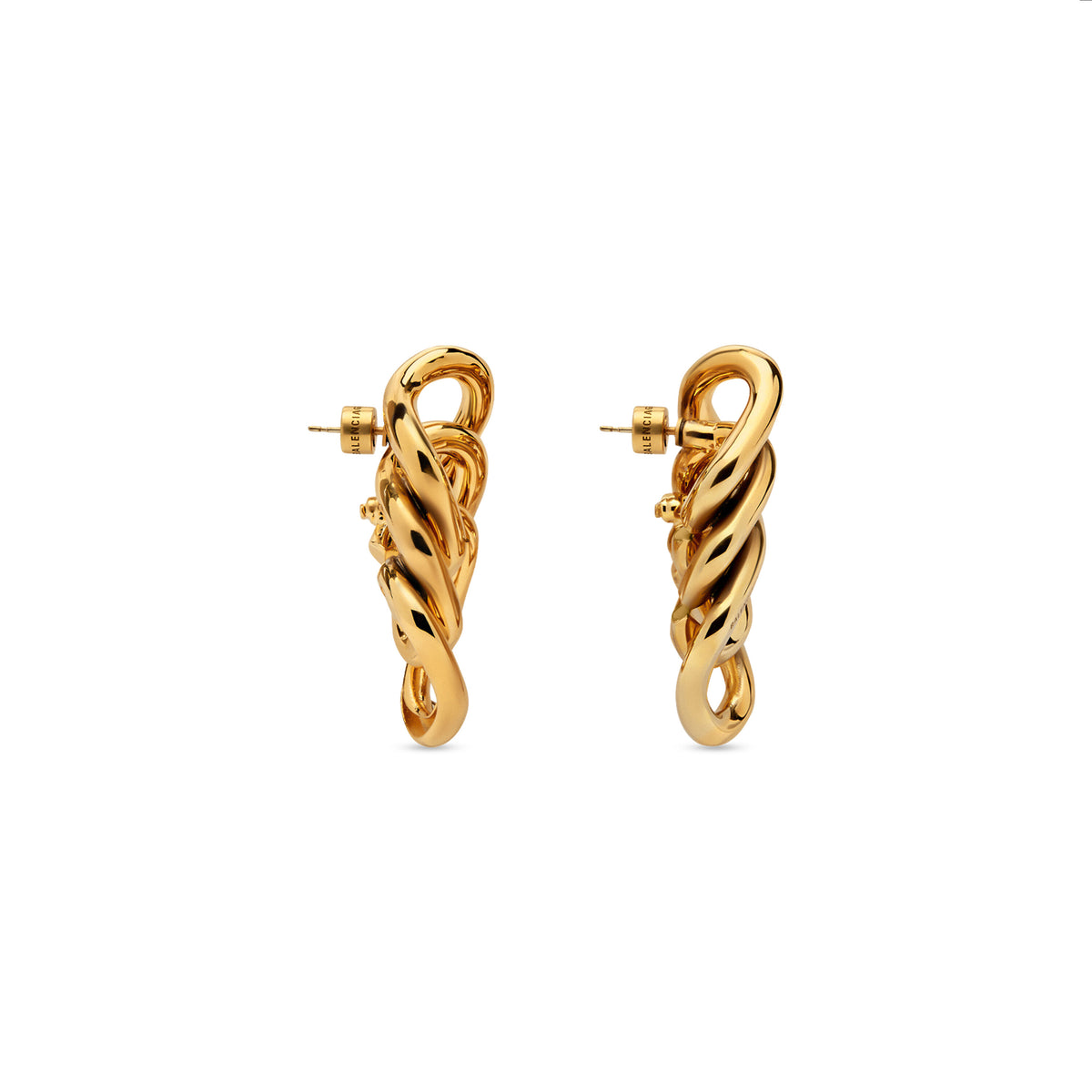 Linked Earrings - Shiny Gold