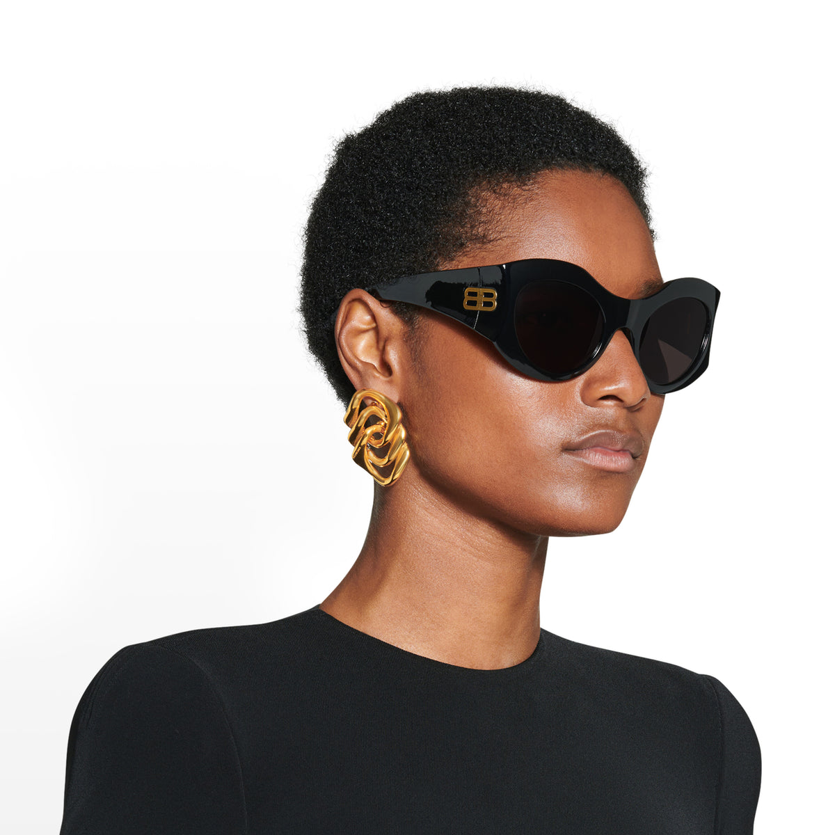 Linked Earrings - Shiny Gold
