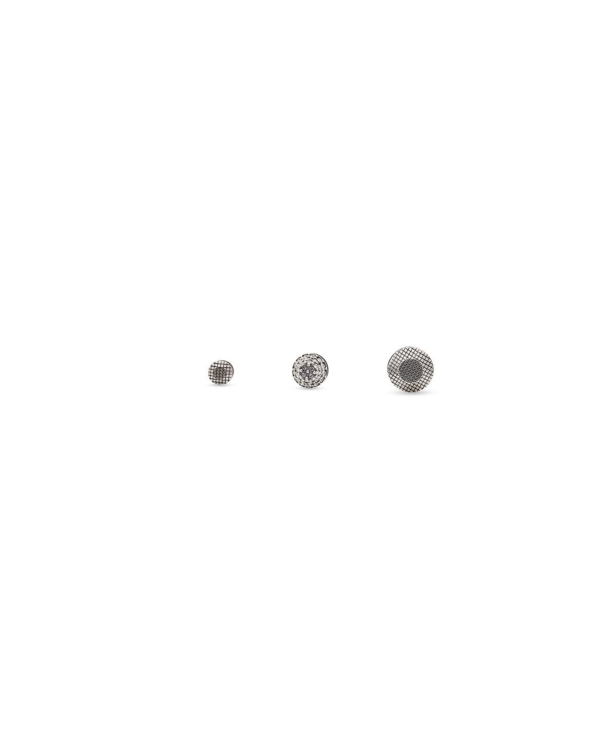 Cagole Earrings Set - Silver & Crystal