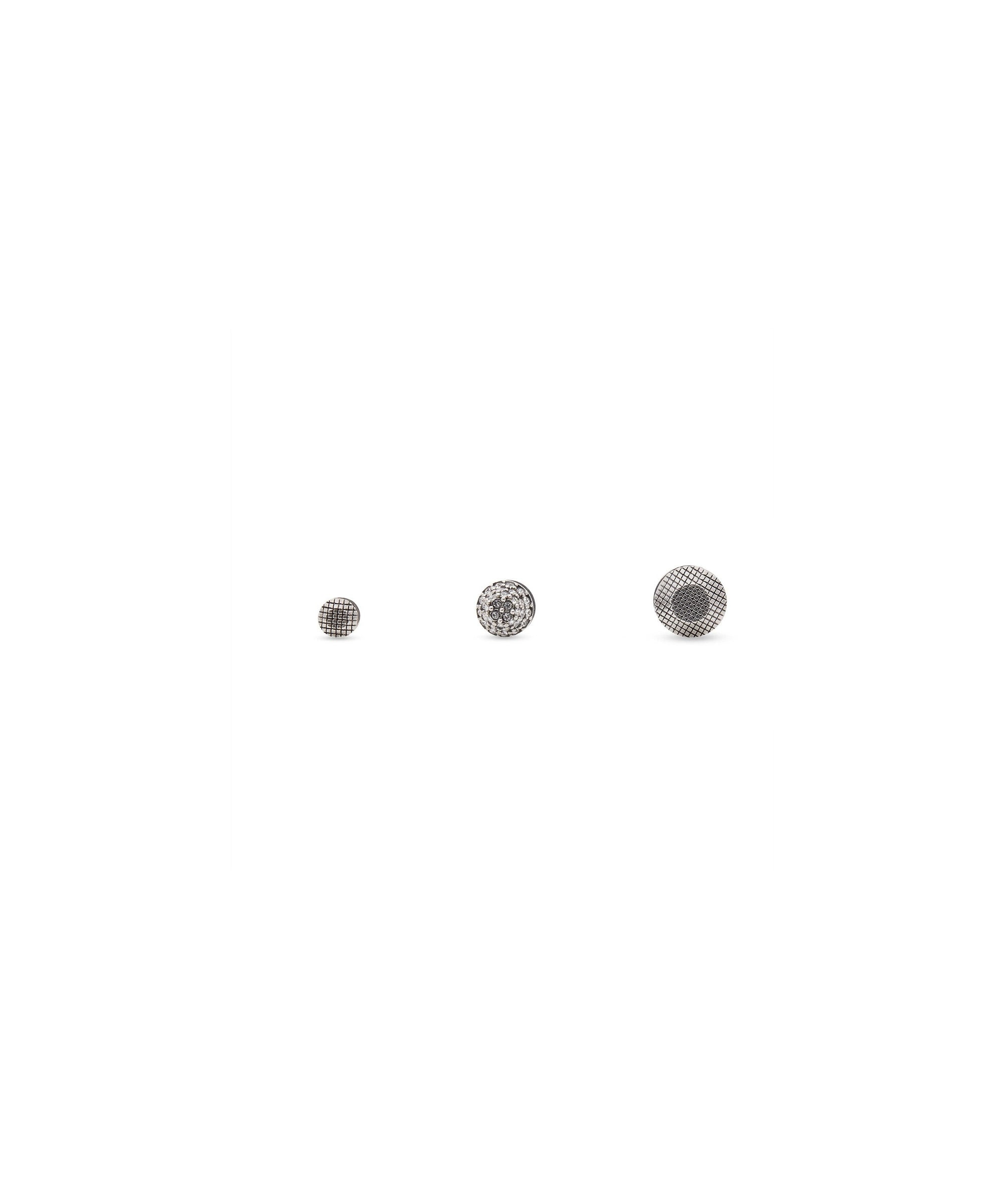 Cagole Earrings Set - Ant Silver & Crystal