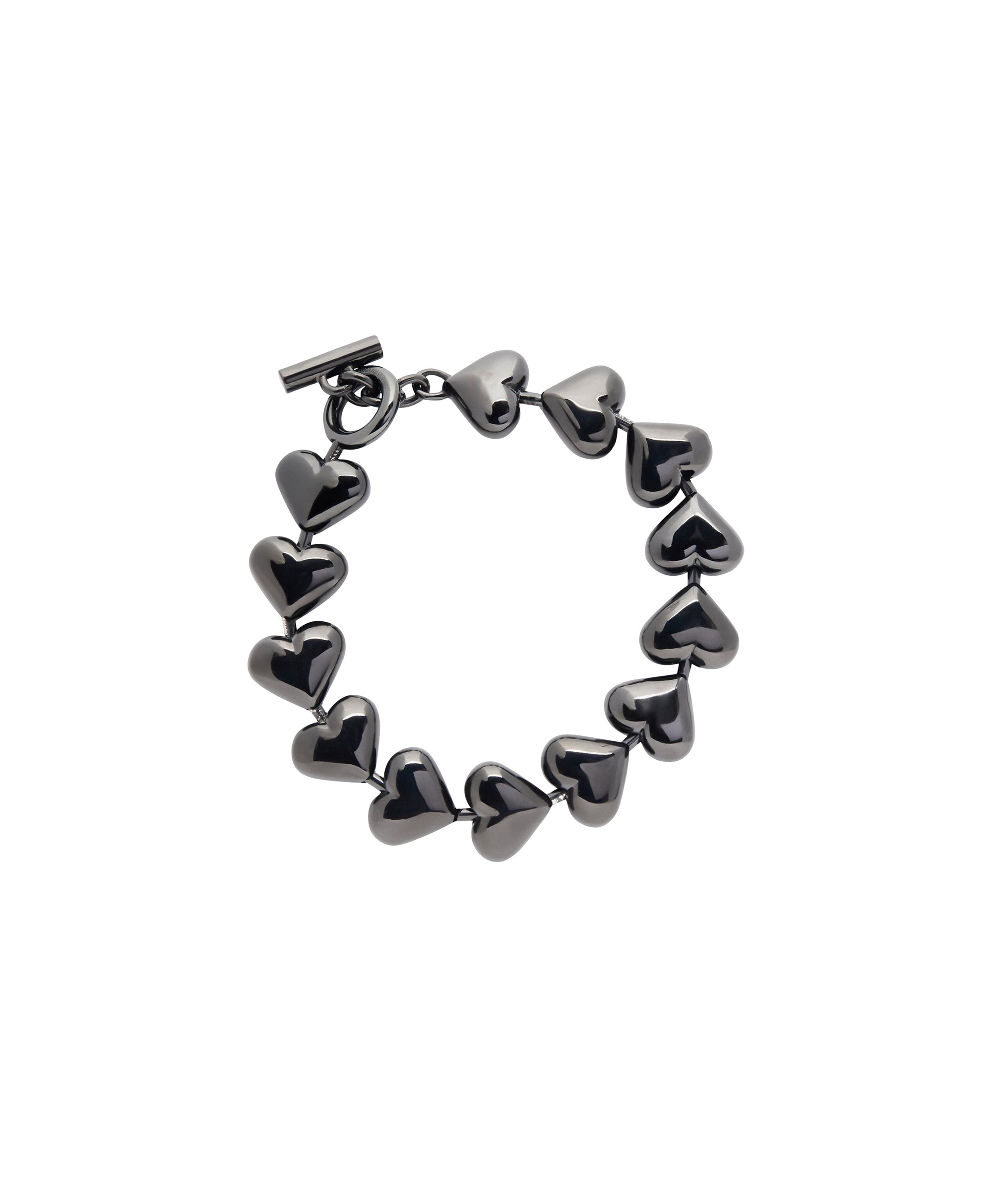 Heart Bracelet - Metallic Black