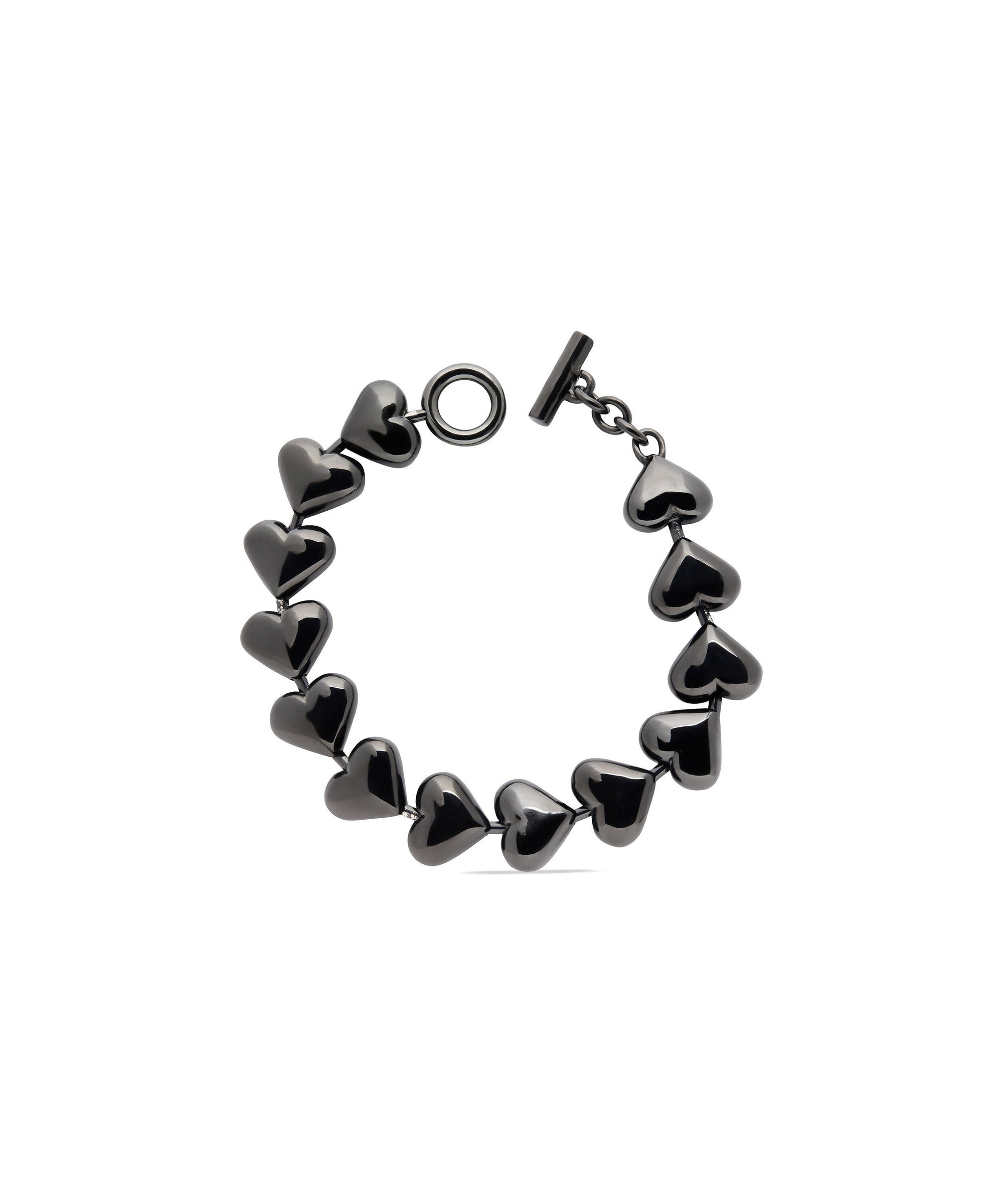 Heart Bracelet - Metallic Black