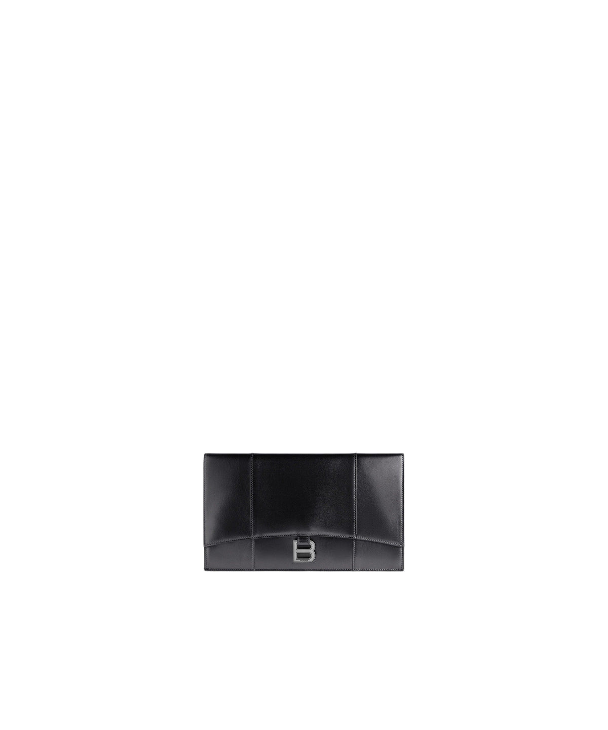 HOURGLASS / Hourglass Flat Pouch With Flap Metallized - Steel Grey